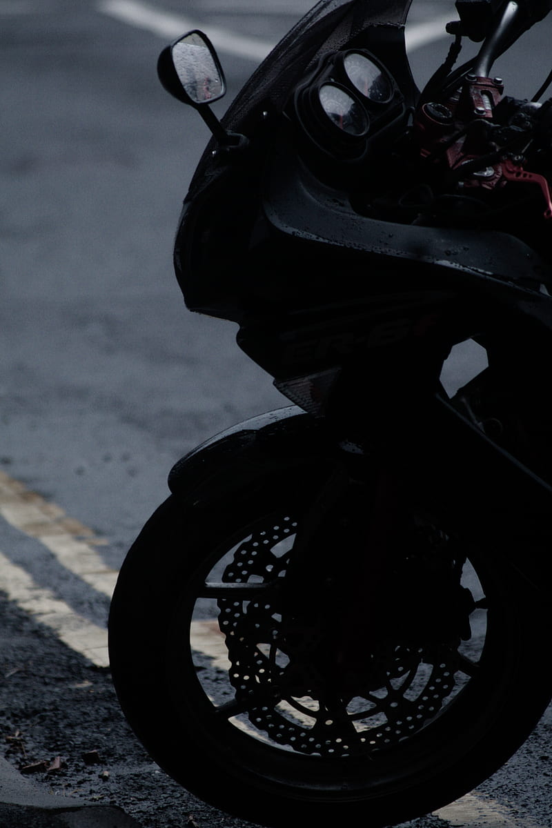 Dark Aesthetic Bike, black, dark aesthetic, mood, motorcycle, rain, red,  street, HD phone wallpaper | Peakpx