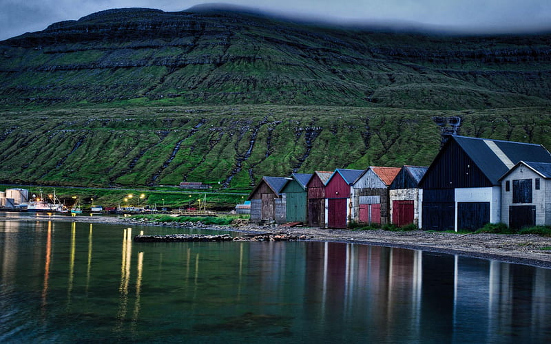 Lake Faroe Islands-natural scenery, HD wallpaper