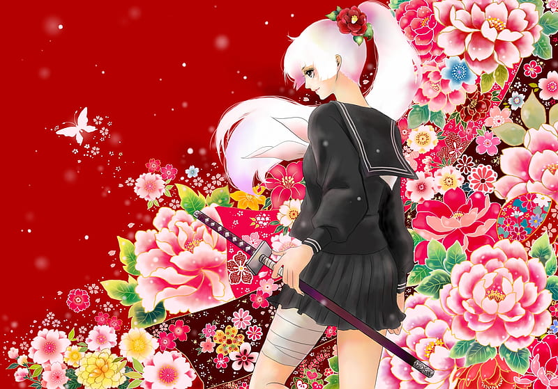 Yukiyanagi, female, fighter, rose, white hair, revengae, brave, alone,  warrior, HD wallpaper | Peakpx