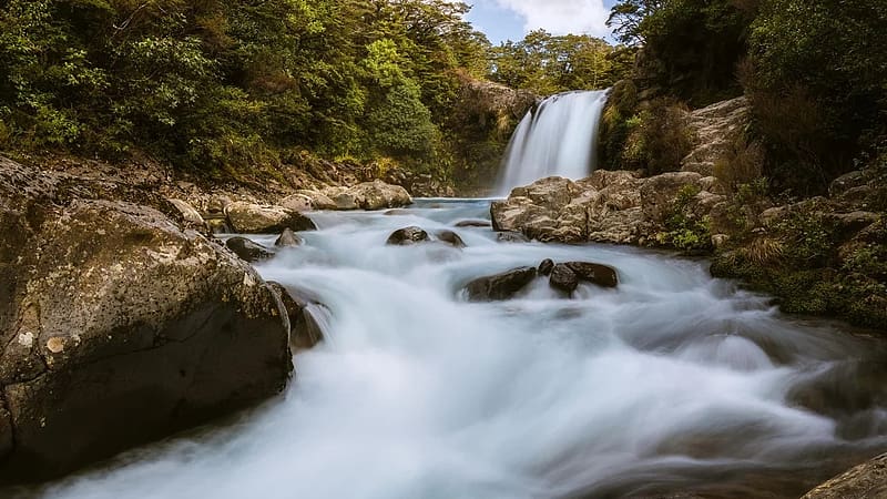 Gollums Pool from LOTR aka Tawhai Falls in New Zealand, cascades, water, stones, rocks, landscape, HD wallpaper