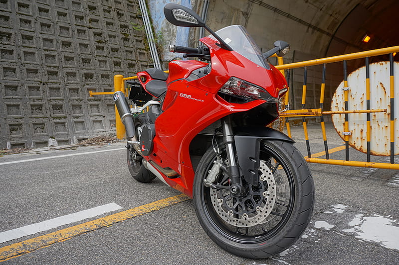 ducati, motorcycle, bike, red, parking, moto, HD wallpaper