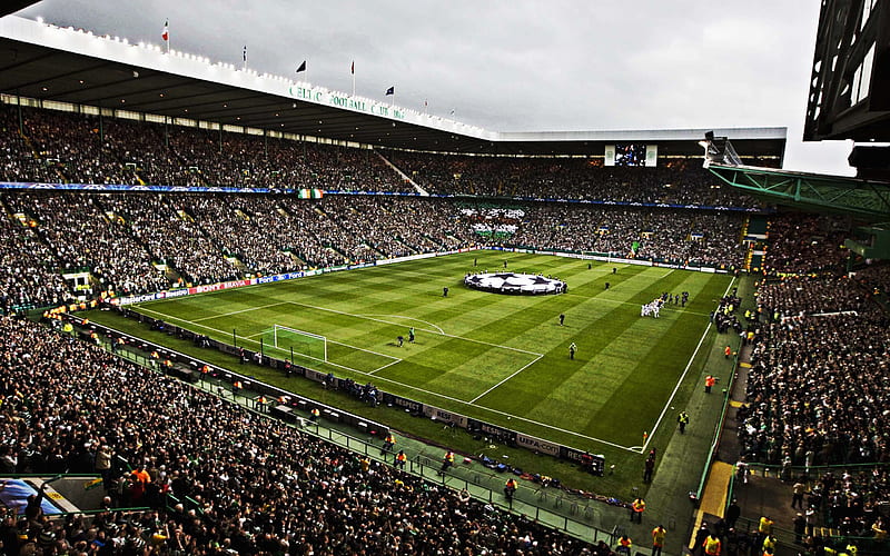 Celtic Park, Glasgow, Celtic FC stadium, Great Britain, Scottish Football Stadium, Scotland, football field, HD wallpaper