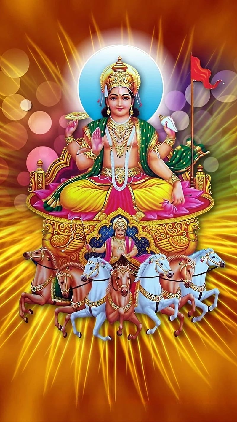 Seven Horse., Surya Dev, seven horse, hindu god, bhakti, devotional, HD phone wallpaper