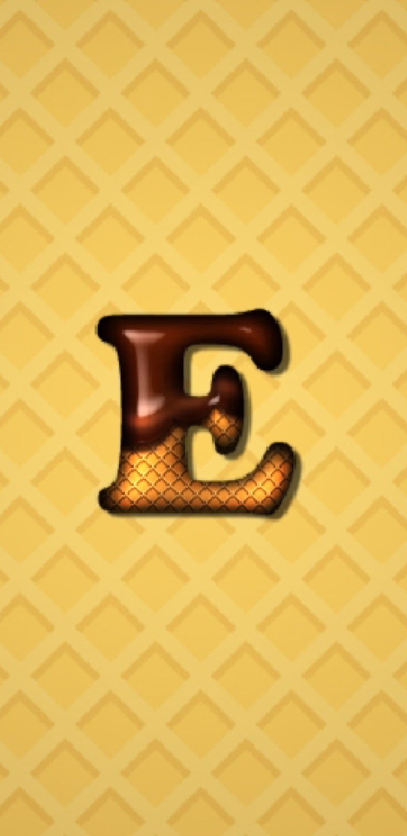 E letter, ice cream waffel, letters, chocolat, alphabets, alphabet, HD phone wallpaper