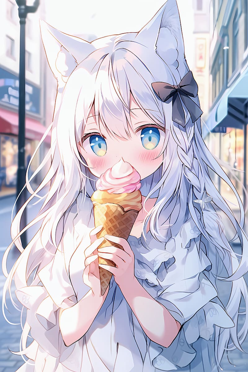 Anime Girl Eats Ice Cream from Guy | TikTok