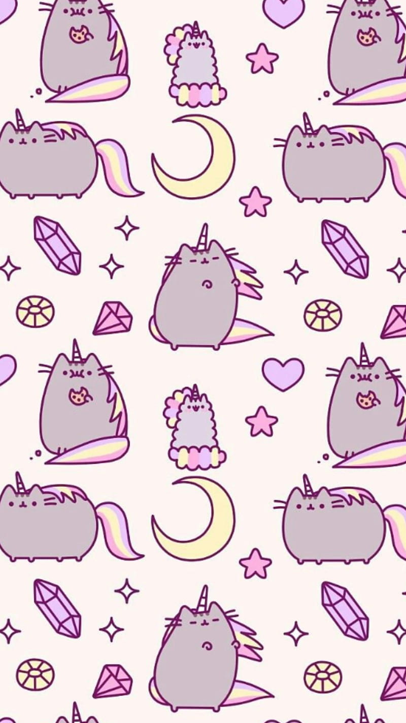 Download Be Cute and Share the Love with Pusheen Kawaii Wallpaper   Wallpaperscom