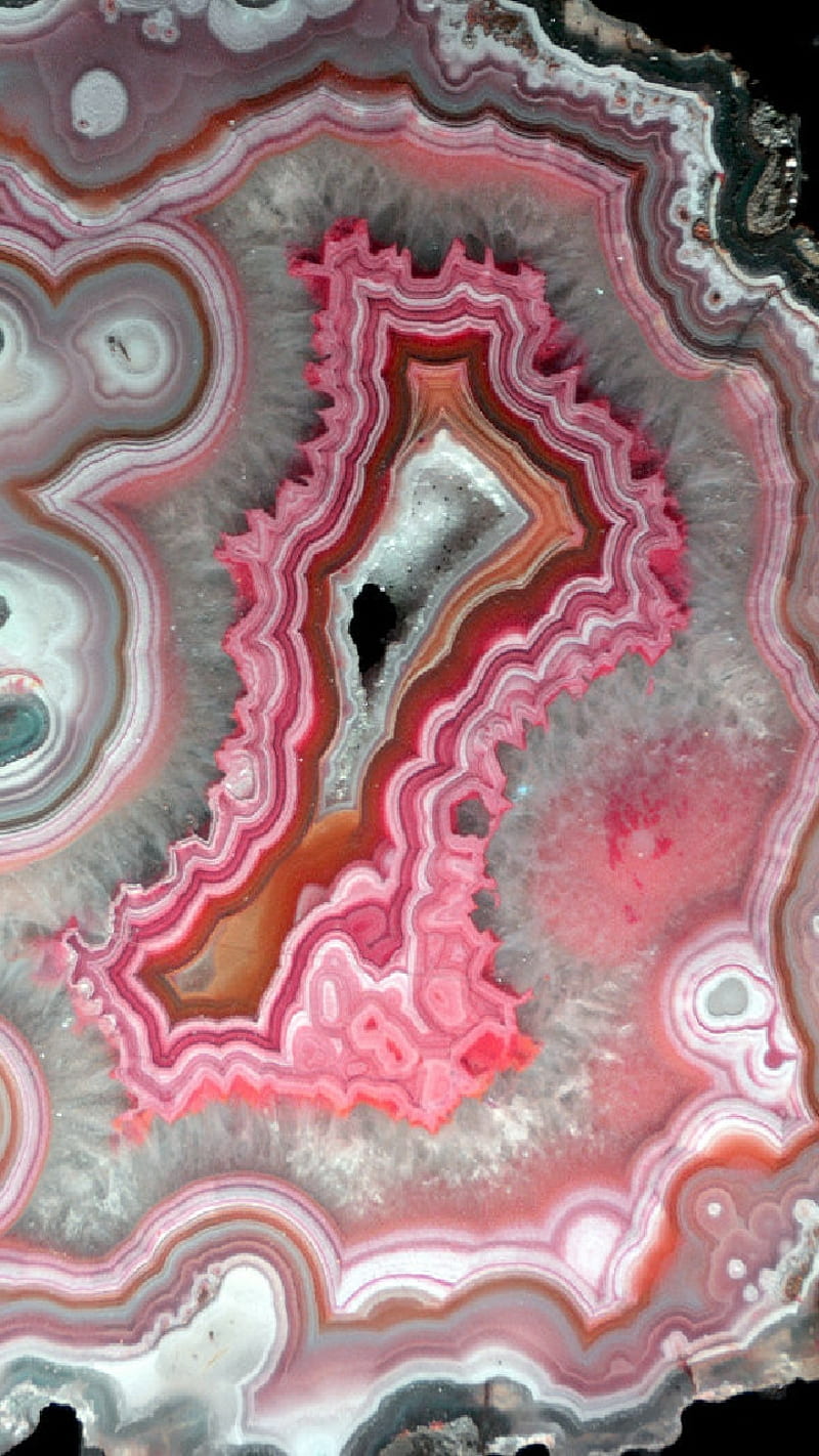 Pink Geode, crystals, nature, white, HD phone wallpaper
