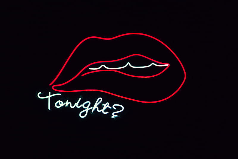 Lips Neon Signage, HD wallpaper