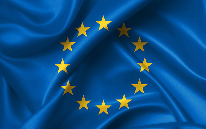 European Union flag, silk flag, Europe, national symbols, Flag of European Union, EU flag, European Union, European countries, European Union fabic flag, HD wallpaper