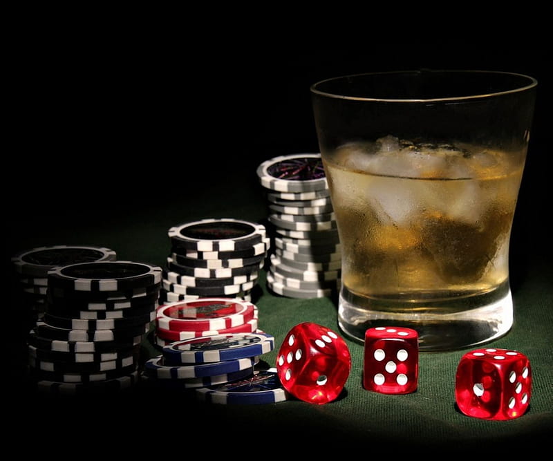 Casino Royal, dice, drink, HD wallpaper