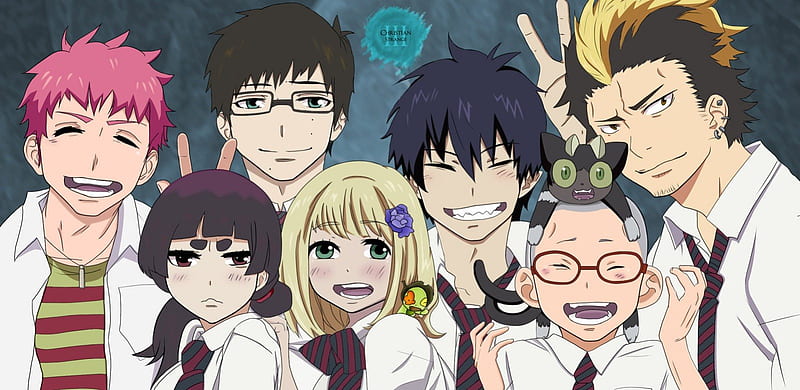 SAY CHEESE, male, boys, female, girls, Ao No Exorcist, blue exorcist, friends, HD wallpaper