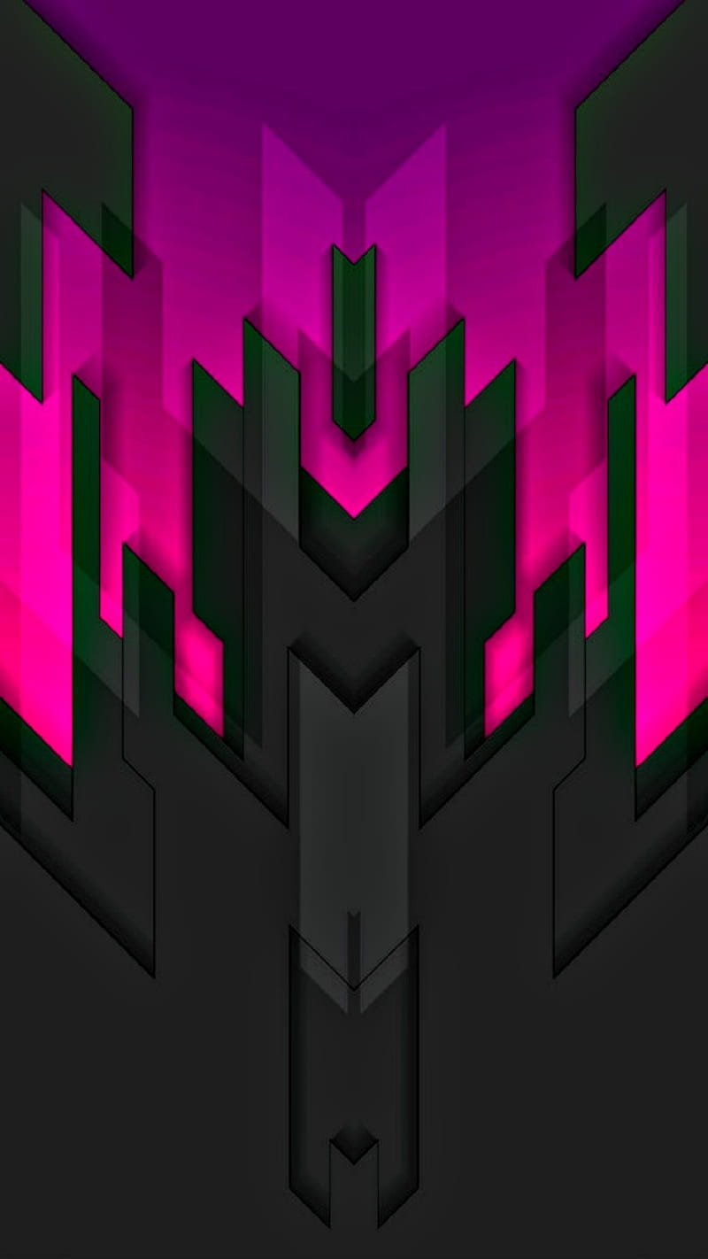 Material design 676, abstract, amoled, android, black, digital, material design, modern, pink, tech, HD phone wallpaper