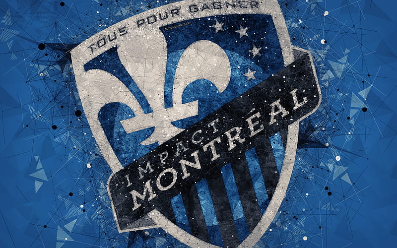 Montreal Impact FC American soccer club, logo, creative geometric art, blue abstract background, emblem, art, MLS, Montreal, Quebec, Canada, USA, Major League Soccer, football, HD wallpaper