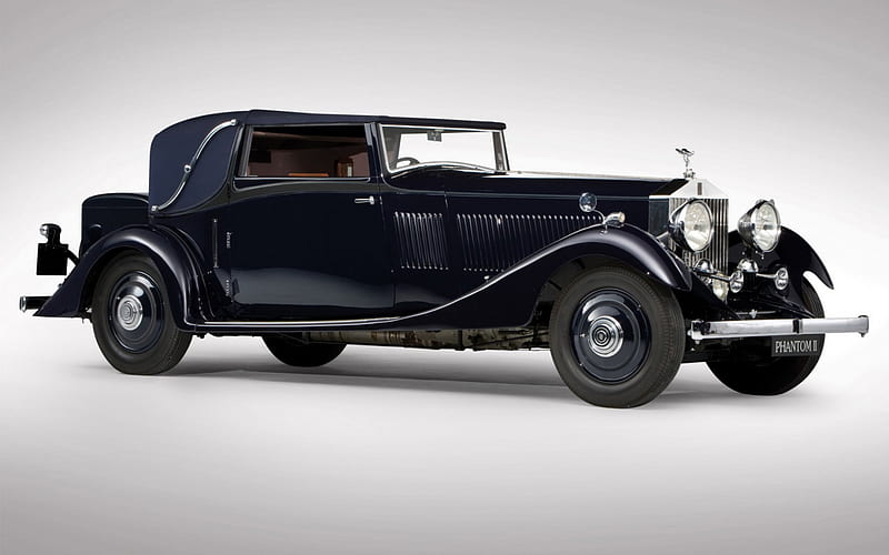 Rolls Royce Phantom II, oldtimer, car, old, noble, tyres, HD wallpaper