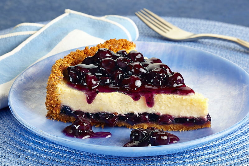 Blueberry Cheesecake Pie, Pie, Blueberry, Food, Cheesecake, HD wallpaper
