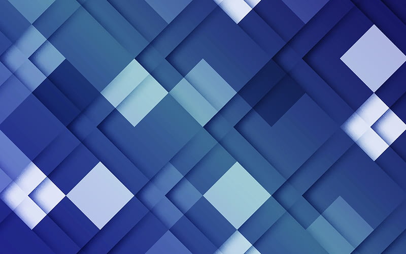 blue rhombuses, 3D art, rhombuses patterns, geometric shapes, rhombic patterns, geometry, rhombic textures, blue backgrounds, HD wallpaper