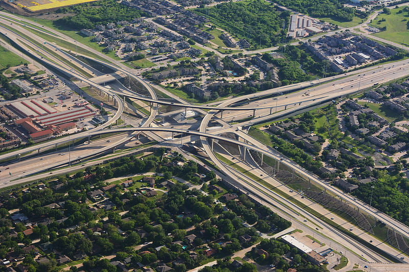 aerial view of expressway, HD wallpaper