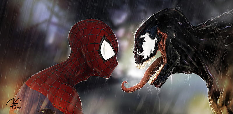 Spiderman Vs Venom Digital Artwork, spiderman, venom, artist, artwork, behance, superheroes, HD wallpaper