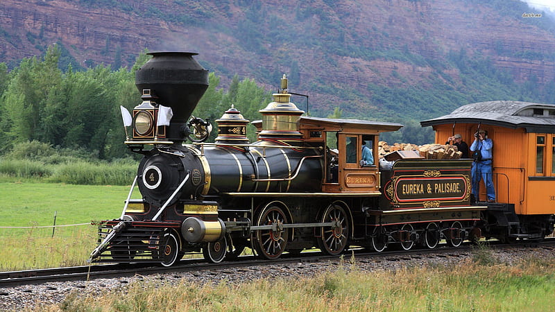 vintage steam locomotive, locomotive, steam, train, vintage, HD wallpaper