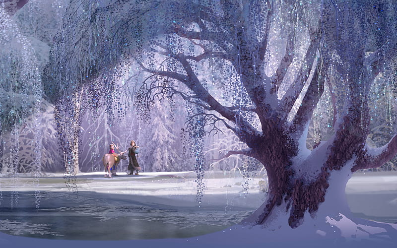 HD wallpaper Disney Disney Frozen wallpaper winter forest snow trees  cartoon  Wallpaper Flare