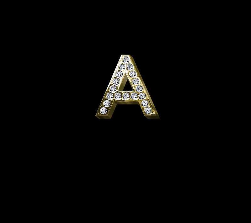 Diamond A, alphabet, black, black gold edge, candle, diamonds, edge, gold, initial, letter, letters, HD wallpaper