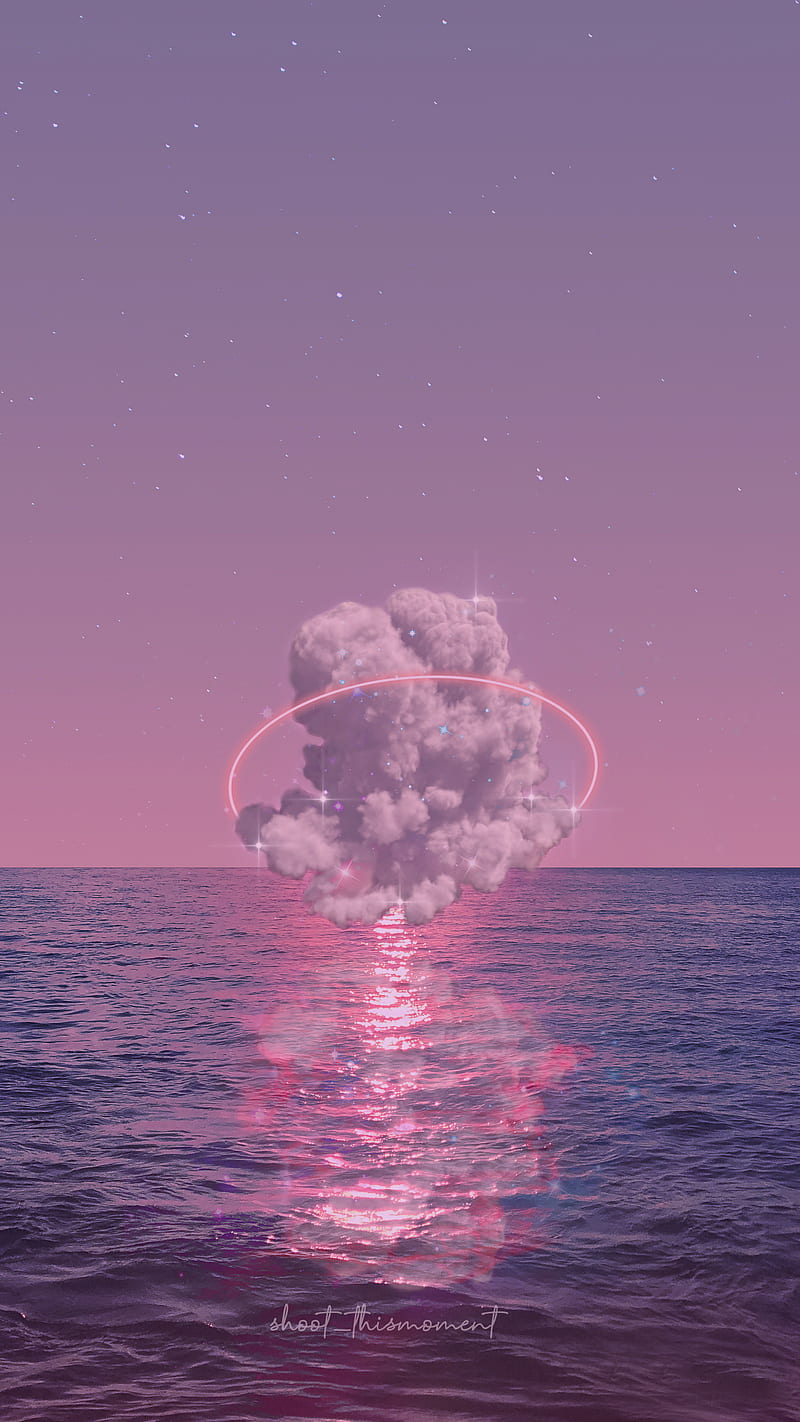 The cloud II, aesthetic, dreamy, neon, ocean, pink, purple, sea, surreal,  HD phone wallpaper | Peakpx