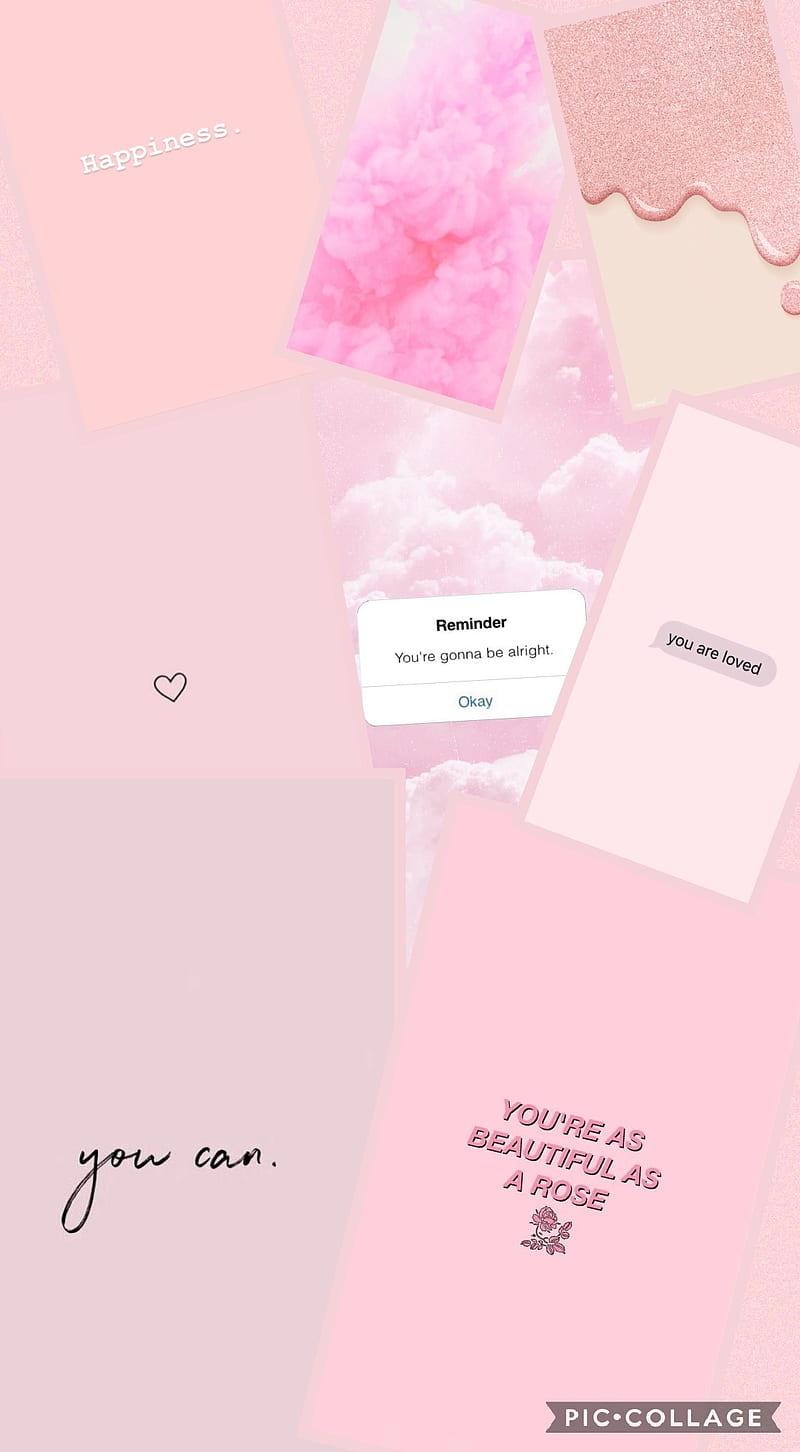 Soft Pink Aesthetic Collage Instagram Mood Board Theme Wallpaper Spiral  Notebook for Sale by jeonqz  Redbubble