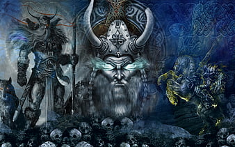 Thor, god of war, landscape, nature, norse mythology, statue, HD phone  wallpaper