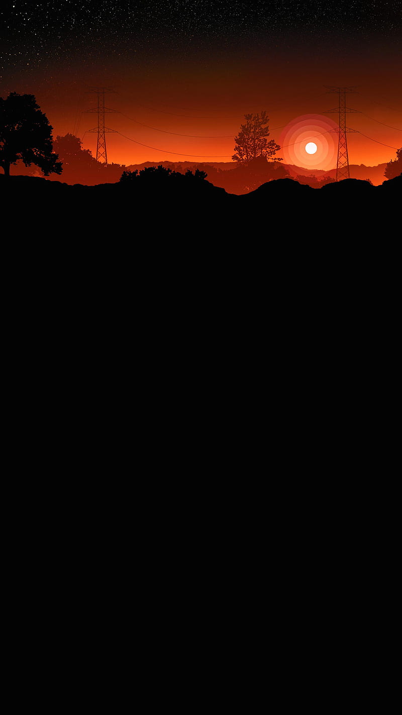 Dusk, 929, black, evening sky, flat, new, outdoors, pretty, sunset, trista hogue, HD phone wallpaper