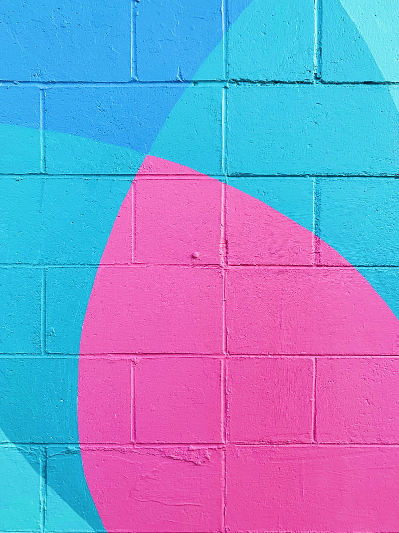 wall, paint, surface, blue, pink, HD phone wallpaper