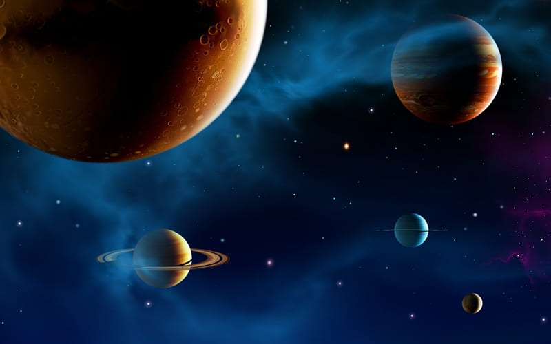14 CG illustrator space planet universe-the universe stars planets, HD wallpaper