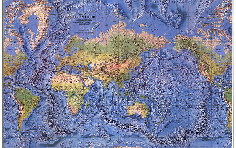 Map of the Earth, geographical map, relief, Earth, oceans, continents, world map, atlas, HD wallpaper