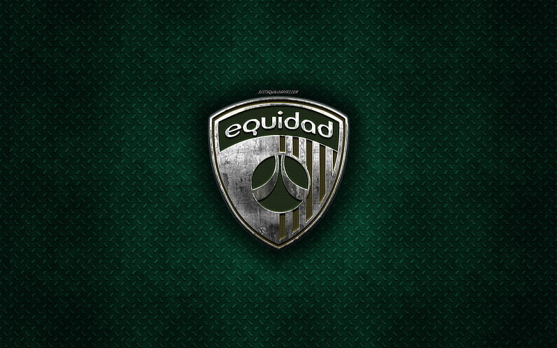 Equidad Club Deportivo, Colombian football club, green metal texture, metal logo, emblem, Bogota, Colombia, Liga Aguila, creative art, football, La Equidad FC, HD wallpaper