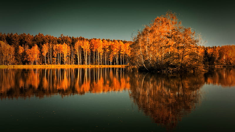 Reflection Ultra , Fall, Nature, Lake - Rare Gallery, Calm Autumn, HD wallpaper