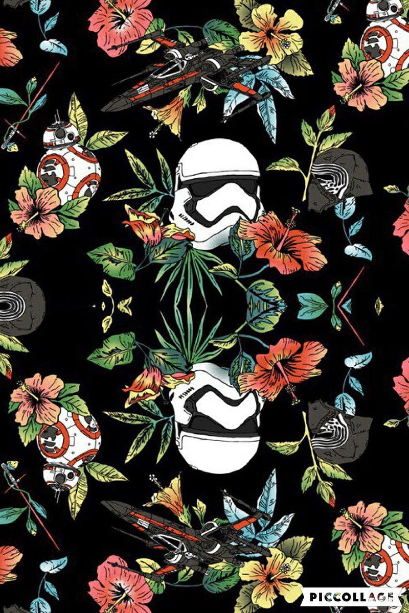 Star wars floral , cute, star wars, HD phone wallpaper