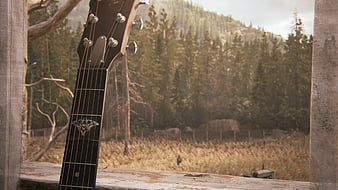 Photo The Last of Us 2 Guitar Blood Ellie, Joel Girls vdeo 2560x1440