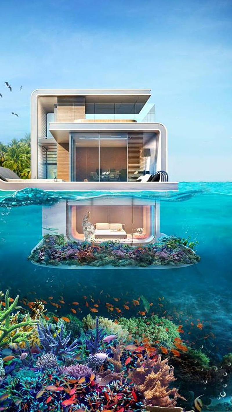 Future Home, sea, underwater, HD phone wallpaper