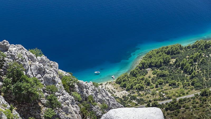 Floating Boats - Beach in Croatia, oceans, floating boats-beach in croatia, boats, croatia, beaches, nature, HD wallpaper