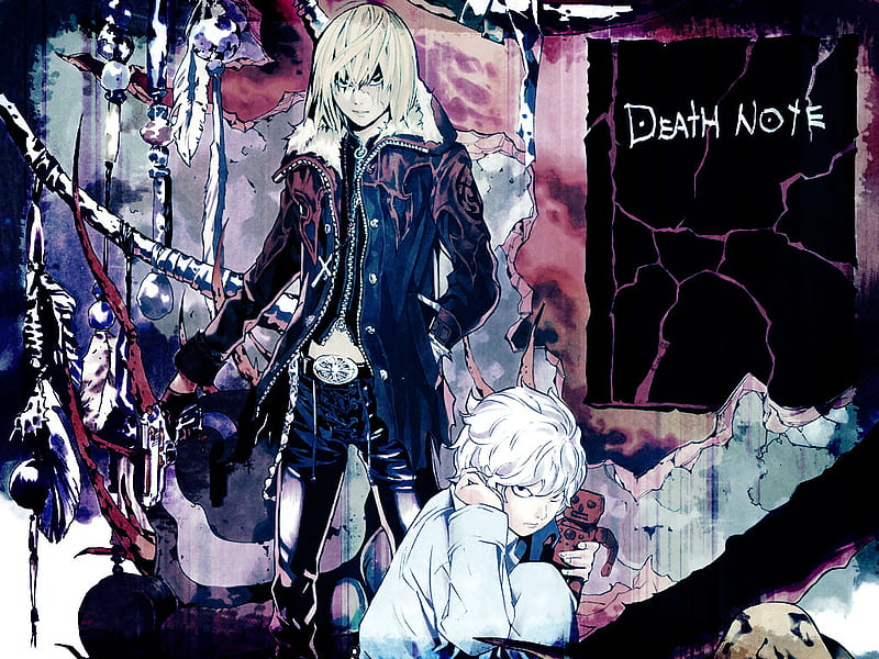 Death Note, near, boys, white hear, mello, blond hair, HD wallpaper