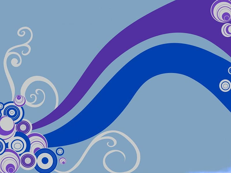 Purple and Blue, art, bullseyes, filigree, circles, vector, HD wallpaper