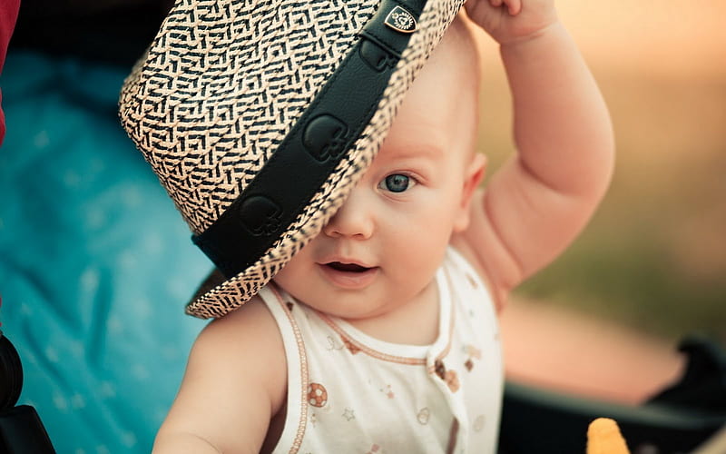 How's that???, toddler, children, bonito, smile, baby, hat, cute, charming, nice, people, style, HD wallpaper