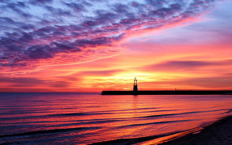Coast Sunset-Scenery, HD wallpaper