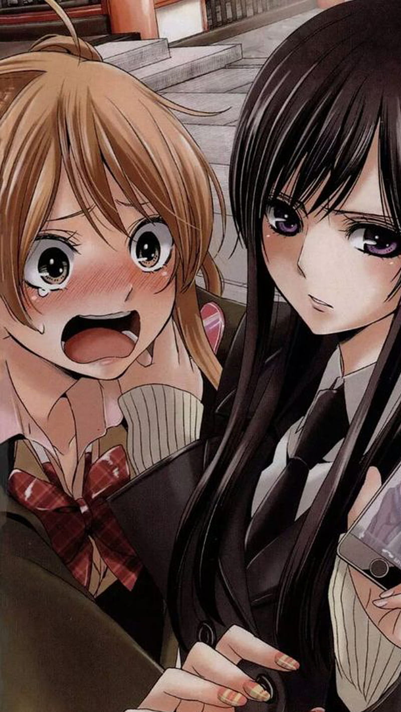 Blushing Kiss, Anime Couple, Couple, Anime, Blushing, School Uniform,  Lesbian, HD wallpaper | Peakpx