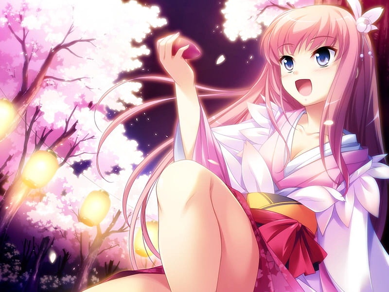Anime Girl, pretty, bonito, nice, anime, hot, beauty, pink, sakura, japanese,  HD wallpaper | Peakpx