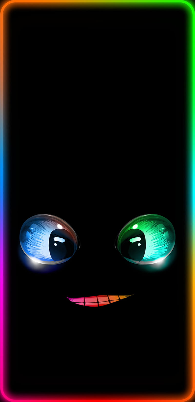 Neon Face, colourful, funny, HD phone wallpaper