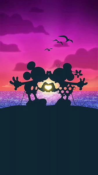 Mickey and Minnie, mouse, disney, cartoon, love, HD phone wallpaper | Peakpx
