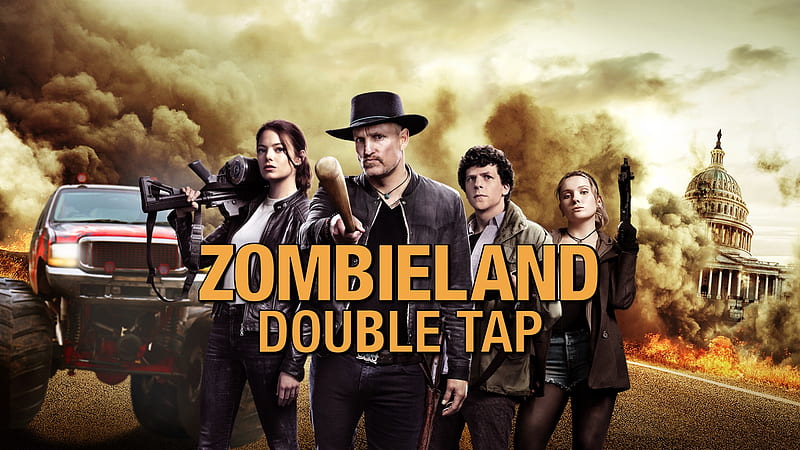 Movie, Zombieland: Double Tap, Abigail Breslin, Emma Stone, Jesse Eisenberg, Woody Harrelson, HD wallpaper