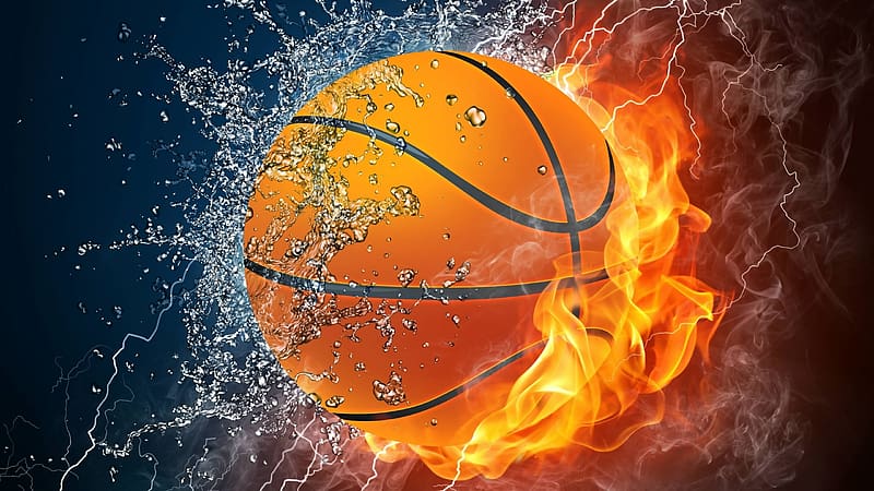 Sports, Water, Basketball, Flame, Ball, HD wallpaper