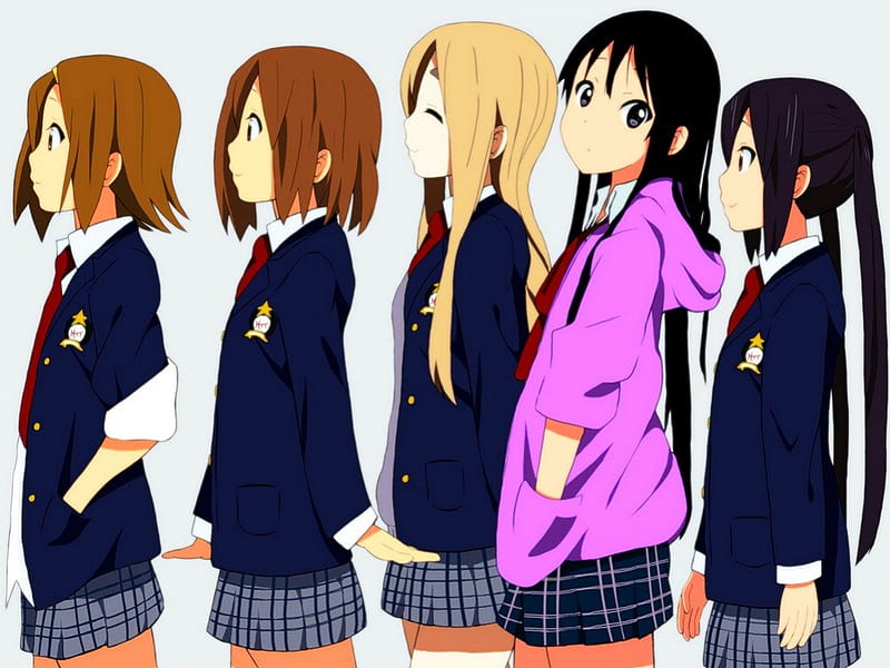 K-On Friends!!! :D, kaiman, Blonde Hair, Nakano Azusa, Anime, School Uniforms, Smile, Akiyama Mio, K On, Long Hair, Original, Purple jacket, Black Hair, Girls, Friends, Tainaka Ritsu, Kotobuki Tsumugi, Short Hair, Brown Hair, Cute, Hirasawa Yui, HD wallpaper