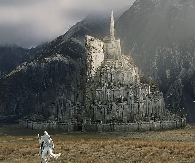 Minas Tirith as a modern, futuristic city. Digital Art